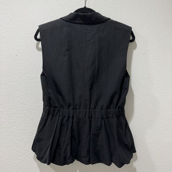 Ulla Johnson Beatriz Cotton Linen Silk Blend Vest Blazer Top Black Sz M - Picture 7 of 9